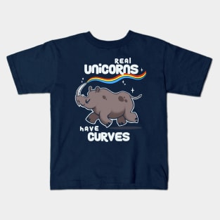 Chubby Real Unicorns - Funny Inspirational Quote - Cute Rhinoceros Kids T-Shirt